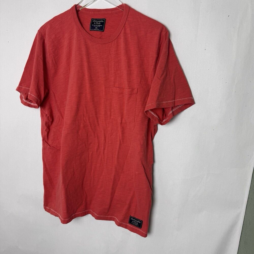 Abercrombie & Fitch Dark Pink Garment Dyed Pocket T-Shirt Adult XXL Faded